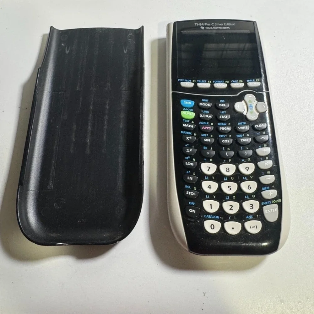 Texas Instruments TI-84‎ Plus C Silver Edition Black Graphing Calculator & Cover